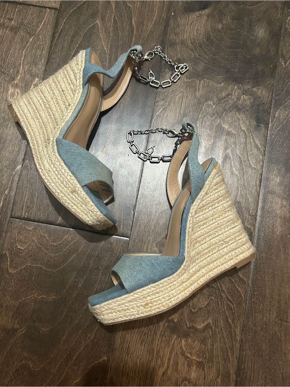 Thalia Sodi Caden Denim‎ Wedge Sandals